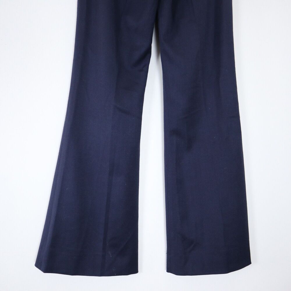 Emilio Pucci US 6 Wool Blend High Rise Wide Leg Trouser Pants Navy Blue - Picture 9 of 10